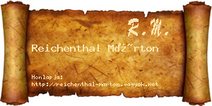 Reichenthal Márton névjegykártya